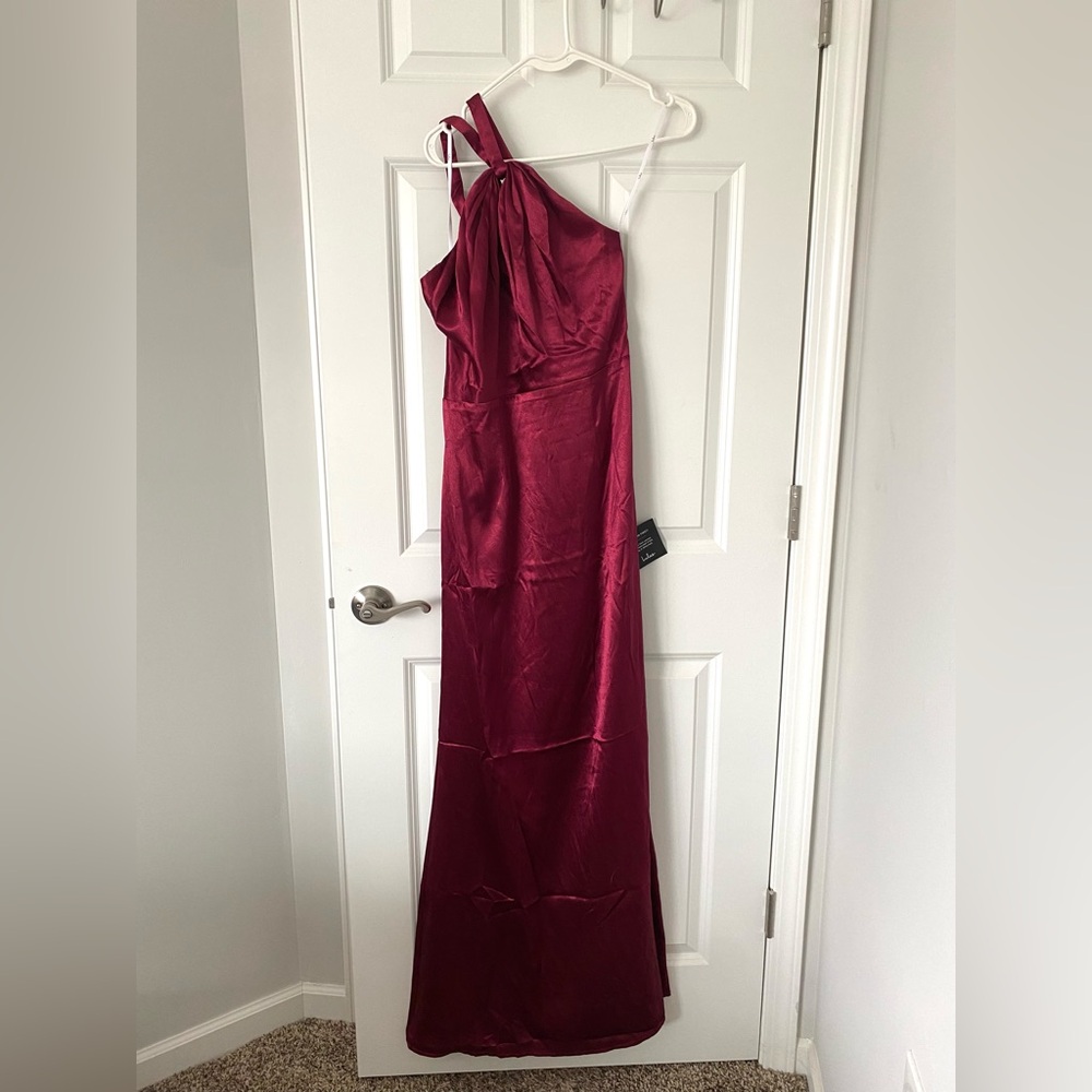 Lulus Burgundy One-shoulder Dress | Size Medium